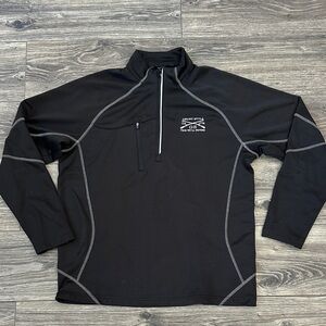 Grunt Style Black Quarter-Zip Pullover with Gray Accents